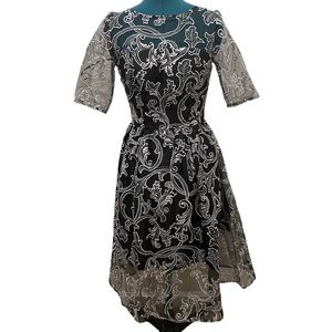 Chi Chi London black and white lace cocktail dress